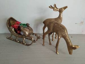 lot 225 image: Three Brass Holiday Dcor