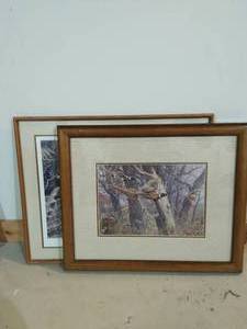 lot 156 image: Framed James Merger And John Green Art