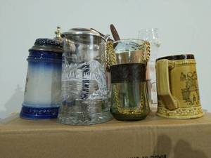 lot 173 image: Collection Of Steins And Other Barware