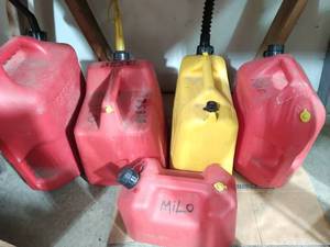 lot 307 image: Collection Of 5 Gas Cans