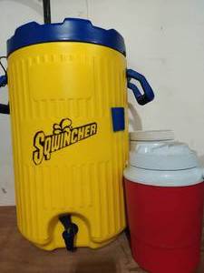 lot 342 image: Sqwincher Water Cooler And Two Red Water Cooler
