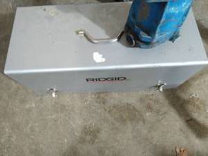 lot 387 image: Ridgid Tool Box And Small Blue Pump