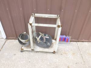 Wire feed welding cart with 2 helmets. As shown.