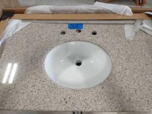 HOME DECORATOR COLLECTION Newport 37 in. W x 21-12 in. D Bath Vanity in Ivory with Granite Vanity Top in Champagne