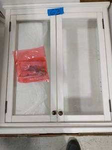 Dorset 27 in. W Wall Mounted Bath Storage Cabinet with Glass Cabinet Doors in White