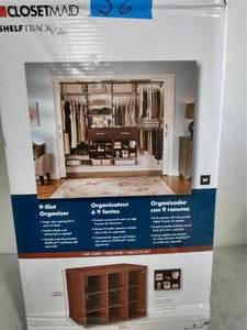 CLOSETMAID 20 in. H x 24 in. W x 14 in. D Dark Cherry Wood Look 9-Cube Storage Organizer
