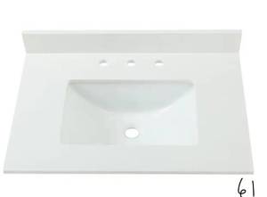 HOME DECORATORS COLLECTION 31 in. W Engineered Marble Single Sink Vanity Top in Winter White