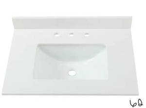 HOME DECORATORS COLLECTION 31 in. W Engineered Marble Single Sink Vanity Top in Winter White