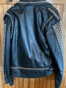 lot 61 image: Heavily Studded Black Leather Jacket