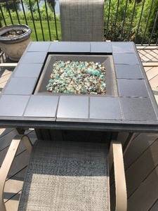 lot 86 image: Deck Gas Fire Pit and Six Chairs
