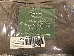 lot 142 image: Sanders Microfiber California King 4-Pc Sheet Set, NEW