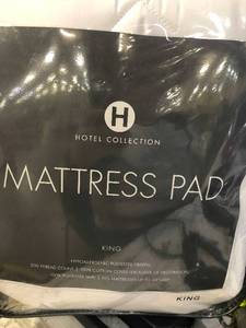 lot 143 image: Hotel Collection King Mattress Pad Hypoallergenic Cotton White, CL_YT4508, NEW