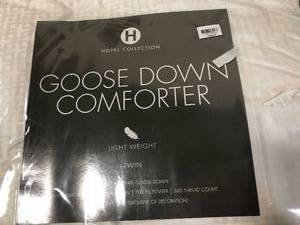 lot 150 image: Hotel Collection European White Goose Down Lightweight Twin Comforter, Hypoallergenic UltraClean Down, NEW