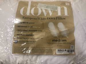 lot 158 image: Charter Club Medium Density StandardQueen Down Pillow(1), NEW