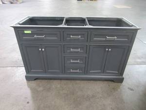lot 400 image: Home Decorators Collection Windlowe 61 in. W x 22 in. D x 35 in. H Bath Vanity in Gray 15101-VS61C-GR