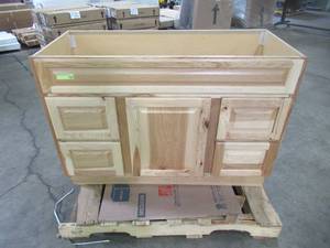 lot 405 image: Glacier Bay Hampton 48 in. W x 21 in. D x 33.5 in. H Bathroom Vanity Cabinet Only in Hickory HNHK48DY