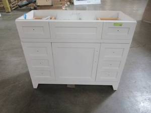 lot 420 image: Bathroom Vanity Cabinet in White 42.5 in. W x 19 in. D x 34 in. H 2767451