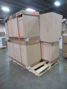 lot 421 image: WHOLESALE MIXED PALLET OF 60 KITCHEN BASE CABINETS