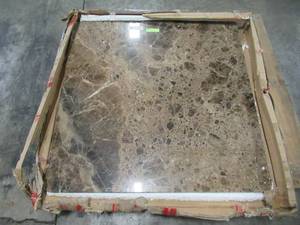 lot 330 image: BrownDark Stone Table Top - 38 in. x 38 in. Square 2768847