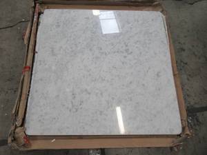 lot 333 image: White Stone Table Top - 38 in. x 38 in. Square 2768847