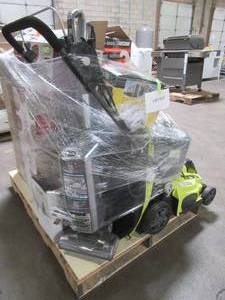 lot 200 image: WHOLESALE MIXED PALLET OF MISCELLANEOUS KITCHEN APPLIANCES, YARD TOOLS AND MORE - MISSING PARTS, NEEDING REPAIR