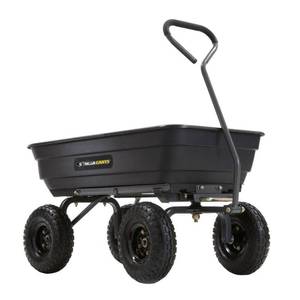 lot 212 image: Gorilla Carts 600 lb. Poly Garden Dump Cart, GOR4PS - NEW