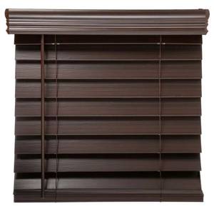 lot 613 image: (2) Home Decorators Collection Espresso Cordless Room Darkening 2.5 in. Premium Faux Wood Blind for Window - 47 in. W x 64 in. L, 1002 409 524.