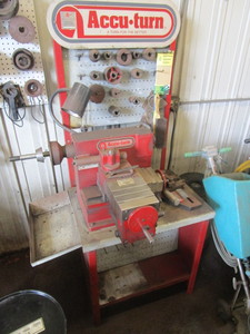 lot 234 image: ACCU TURN DRUM AND ROTOR BRAKE LATHE WITH BENCH AND ACCESSORIES