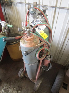 lot 237 image: WELDING TANKS WITH ROLLING CADDY AND ACCESSORIES