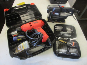 lot 331 image: BLACK & DECKER DRILL, DRILL BITS AND SANDER