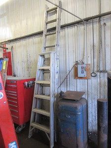 lot 374 image: WERNER ALUMINUM EXTENSION LADDER AND STEP LADDER