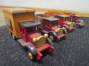 lot 494 image: NICELY CRAFTED WOODEN CARS AND TRUCKS