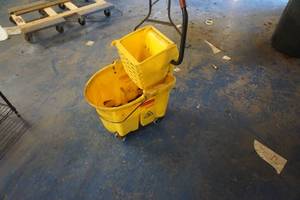 lot 113 image: Janitors Wheeled Mop Bucket