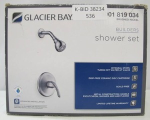 lot 536 image: Glacier Bay Builders Single-Handle 1-Spray Pressure Balance Shower Faucet in Brushed Nickel