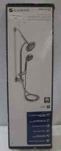lot 567 image: Glacier Bay 6-Spray Wall Bar Raincan Showerhead with 6-Spray Handshower in Chrome