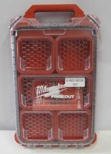 lot 581 image: Milwaukee PACKOUT 5-Compartment Low-Profile Compact Small Parts Organizer