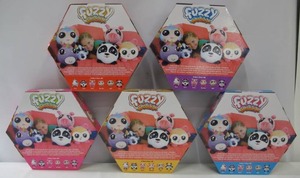 lot 603 image: 5 Piece Fuzzy Wubble Fuzzy Pillow Set - Dog, Cat, Monkey, Pig and Panda