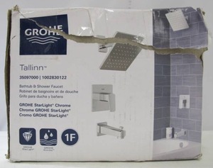 lot 612 image: Grohe Tallinn 8 in. Widespread 2-Handle Bathroom Faucet in StarLight Chrome