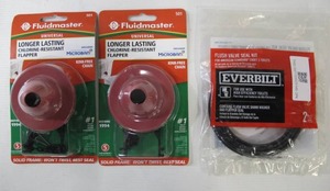 lot 621 image: Lot of Fluidmaster Toilet Repair Parts - Valves, Flappers, etc