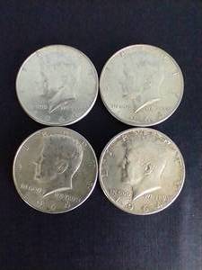 4 1964 Kennedy 90% Silver Half Dollars