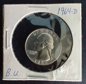 1964-D 90% Silver Washington Quarter