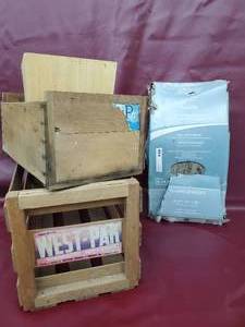 lot 33 image: Wooden Boxes and vinyl flooring