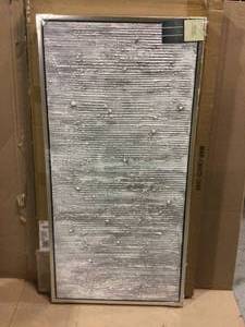 lot 1 image: Silver Textured Metallic Hand Painted by Martin Edwards Framed Abstract Canvas Wall Art (customer return) (see pictures) 
