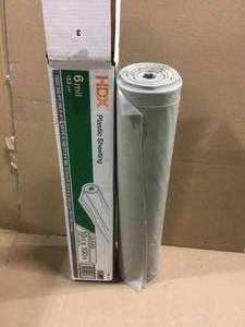 lot 2 image: 10 ft. x 100 ft. Clear 6 mil. Plastic Sheeting by HDX (customer return) (see pictures) 