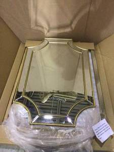 lot 5 image: Home Decorators Collection Medium Ornate Gold Beveled Glass Classic Accent Mirror (24 in. H x 35 in. W) (customer return) (see pictures)  