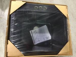 lot 8 image: Single bowl 3 hole Kitchen sink in black not used see pictures