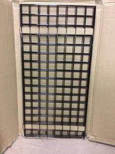 lot 15 image: 48 in. H x 24 in. W Black Metal Grid Wall Panel (customer return) (see pictures) 