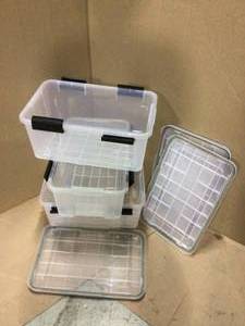 lot 16 image: 19 Qt. WEATHERTIGHT Storage Box in Clear by IRIS (customer return) (see pictures) 
