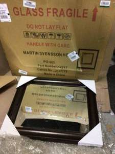 lot 18 image: Medium Rectangle Oil Rubbed Bronze Beveled Glass Classic Mirror (30 in. H x 36 in. W) (customer return) (see pictures)  