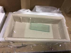 lot 20 image: Full Tile 12 in. x 4 in. x 24 in. Shower Niche in Desert Sand by American Bath Factory (customer return) (see pictures) 